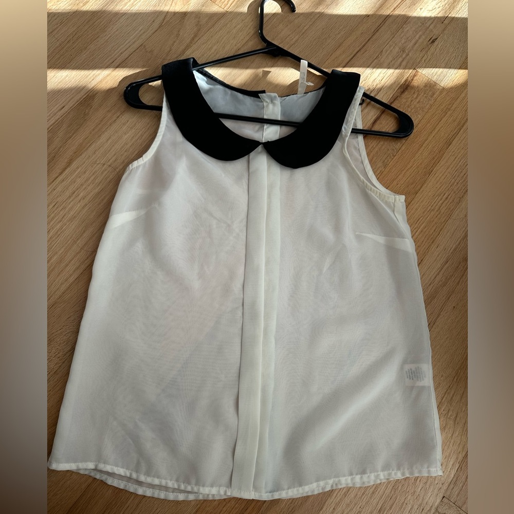 Sheer Tank Top with collar